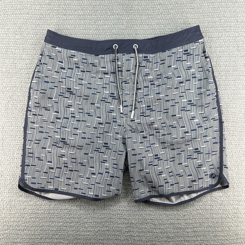 Johnnie-O Swim Trunks Men's XL 36" Twilight Striped Milo Lined Shorts Surf